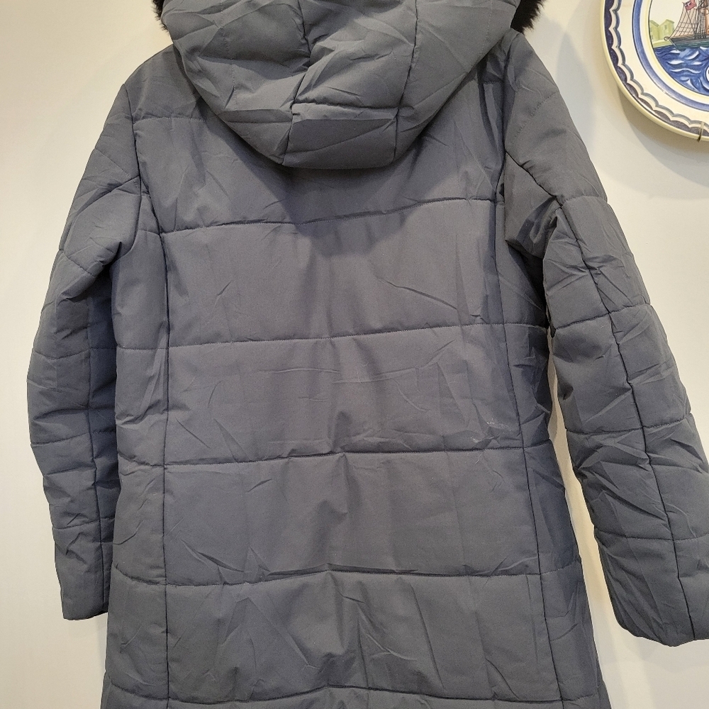 Puffer Coat Amazom Brand Hood Fur Trim Warm Cozy Med - Picture 5 of 14